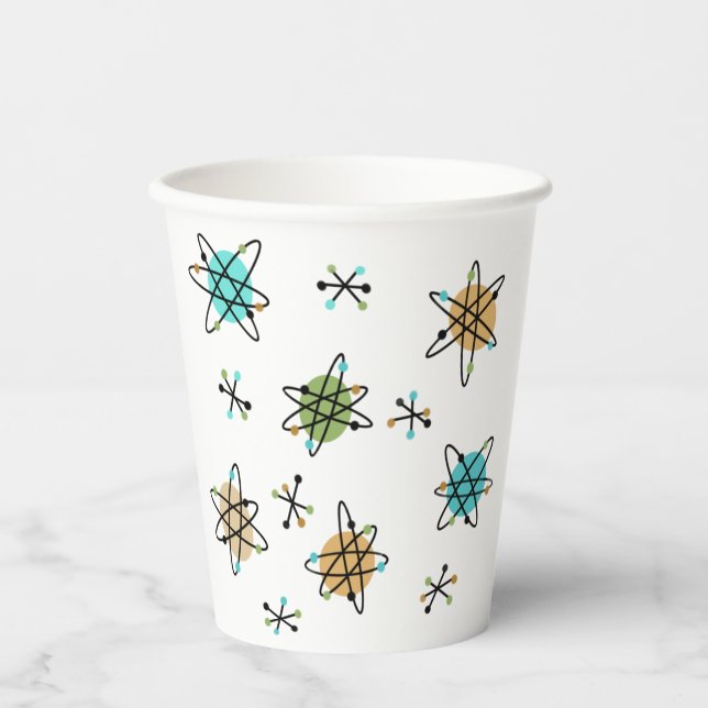 Gobelets En Papier Coupes de papier atomique du milieu du siècle (Recto)