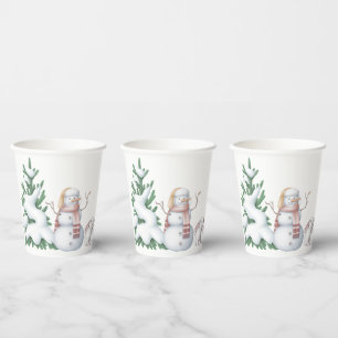 Gobelets En Papier Coupes de papier Baby shower d'hiver