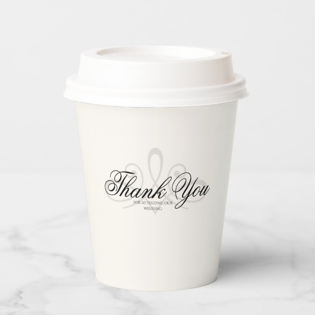 Gobelets En Papier Coupes de papier blanc et noir (Recto)