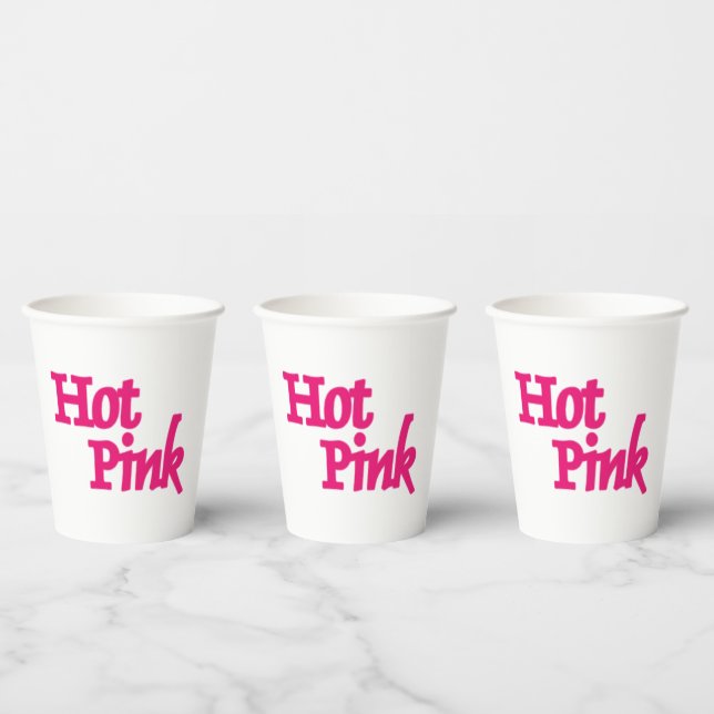 Gobelets En Papier Coupes de papier blanc rose chaud (Multi)