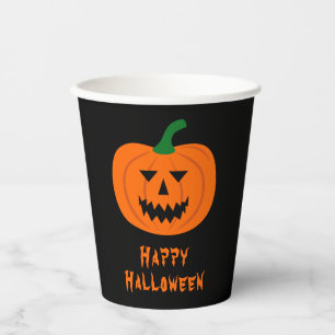Gobelets En Papier Coupes de papier Citrouille d'Halloween