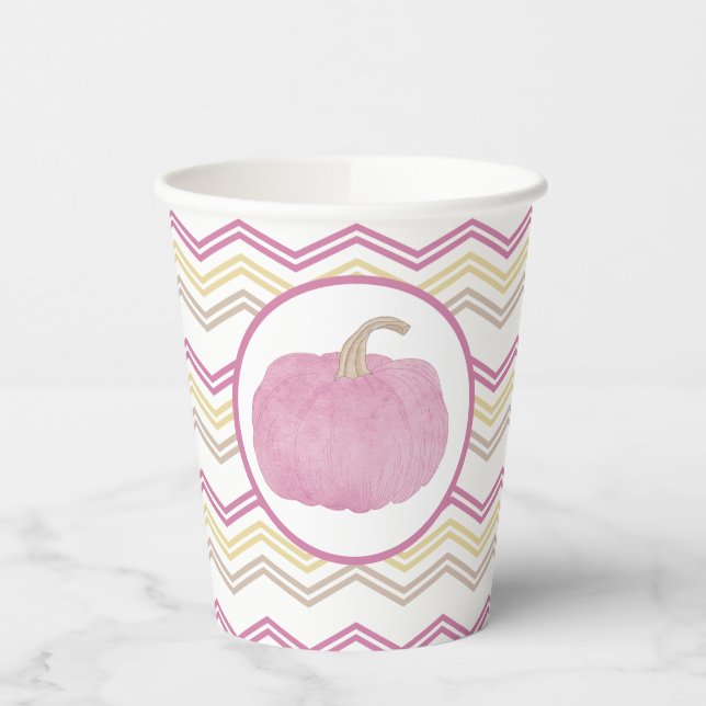 Gobelets En Papier Coupes de papier Citrouille rose (Gauche)