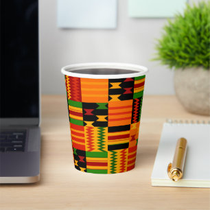 Gobelets En Papier Coupes de papier colorées Kente Ankara
