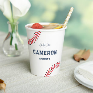 Gobelets En Papier Coupes de papier d'anniversaire à thème de basebal