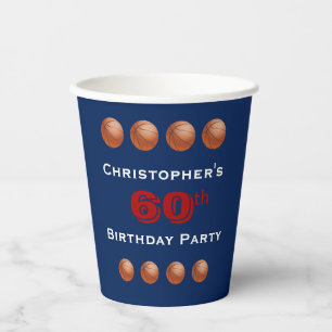 Gobelets En Papier Coupes de papier de basket-ball, 60e Anniversaire