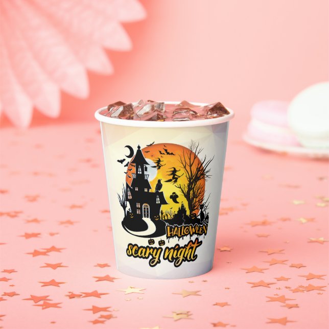 Gobelets En Papier Coupes de papier de nuit d'Halloween (Insitu)
