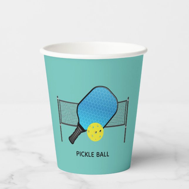 Gobelets En Papier Coupes de papier design Pickleball Pickleball (Recto)