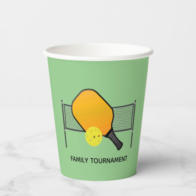 Gobelets En Papier Coupes de papier design Pickleball Pickleball (Verso)