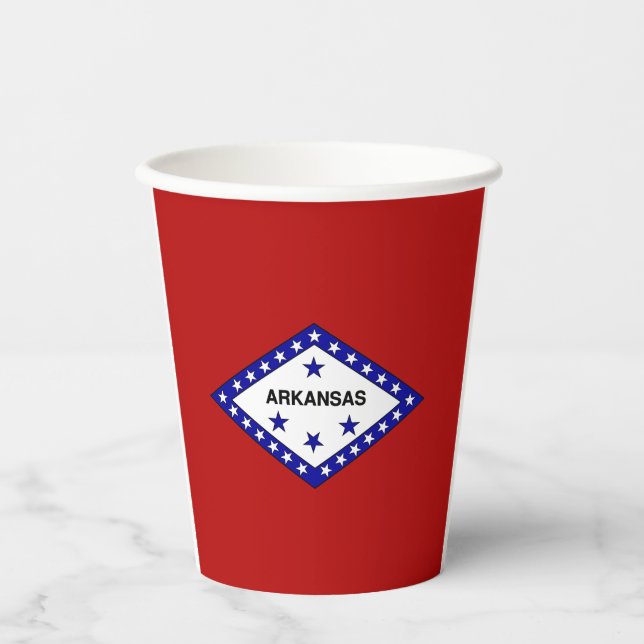 Gobelets En Papier Coupes de papier drapeau de l'Arkansas (Recto)