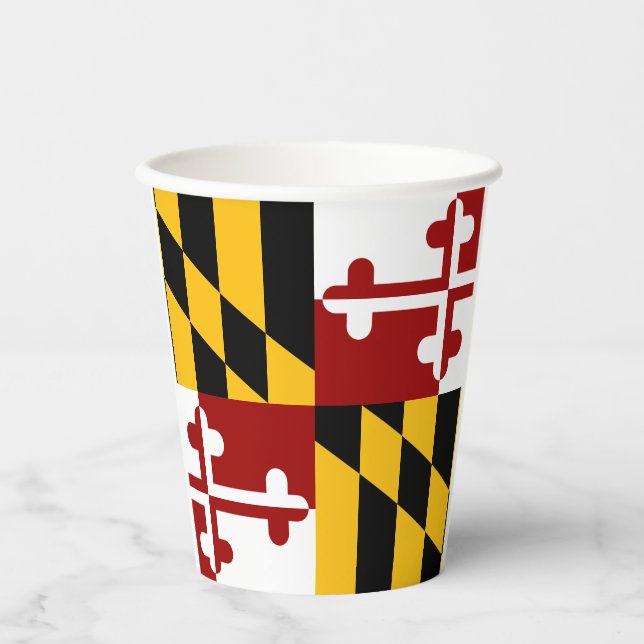Gobelets En Papier Coupes de papier drapeau du Maryland (Recto)