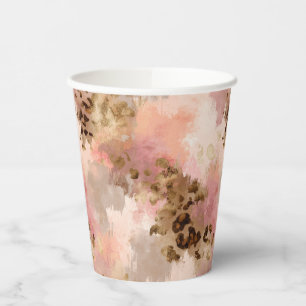 Gobelets En Papier Coupes de papier Empreinte de léopard Abstraites