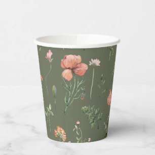 Gobelets En Papier Coupes de papier fleur sauvage
