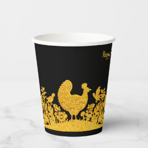 Gobelets En Papier Coupes de papier floral pour Turquie Thanksgiving