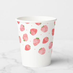 Gobelets En Papier Coupes de papier fraise à l'aquarelle