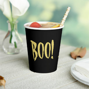 Gobelets En Papier Coupes de papier Halloween BOO par la poète Adiela