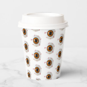 Gobelets En Papier Coupes de papier Halloween Eyeballs Taille : 8 oz