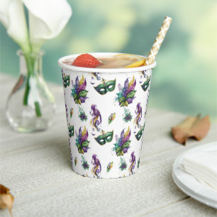 Gobelets En Papier Coupes De Papier Inspiré Mardi Gras