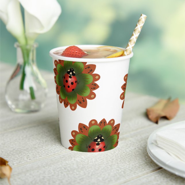 Gobelets En Papier Coupes de papier Ladybug (Insitu)