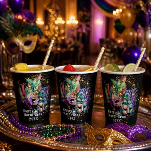 Gobelets En Papier Coupes de papier Mascaré Mardi Gras