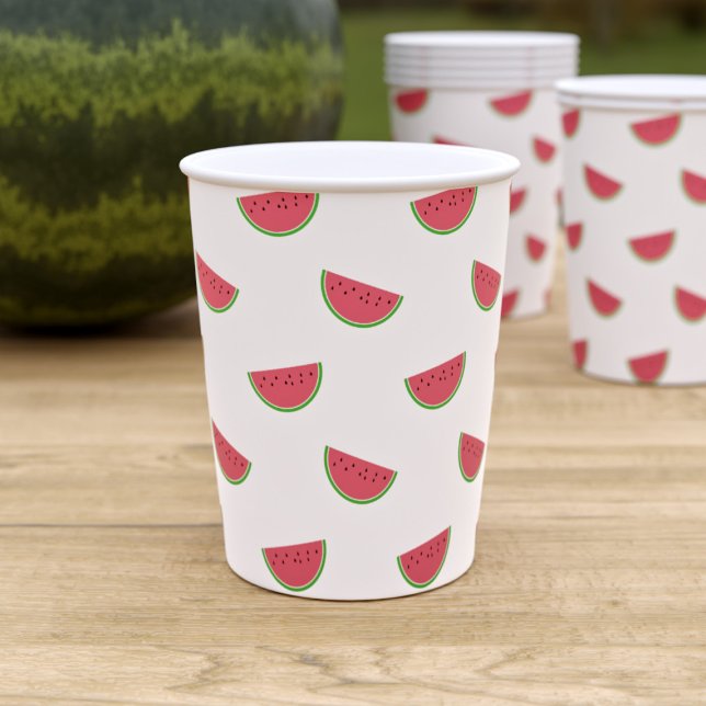 Gobelets En Papier Coupes de papier Motif de fête d'été Watermelon Sl (🍉For summer parties as watermelon is the official fruit of the summer 🍉)