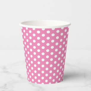 Gobelets En Papier Coupes de papier Motif Pointe Rose Blanc