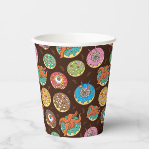 Gobelets En Papier Coupes de papier Motif pour beignets d'Halloween
