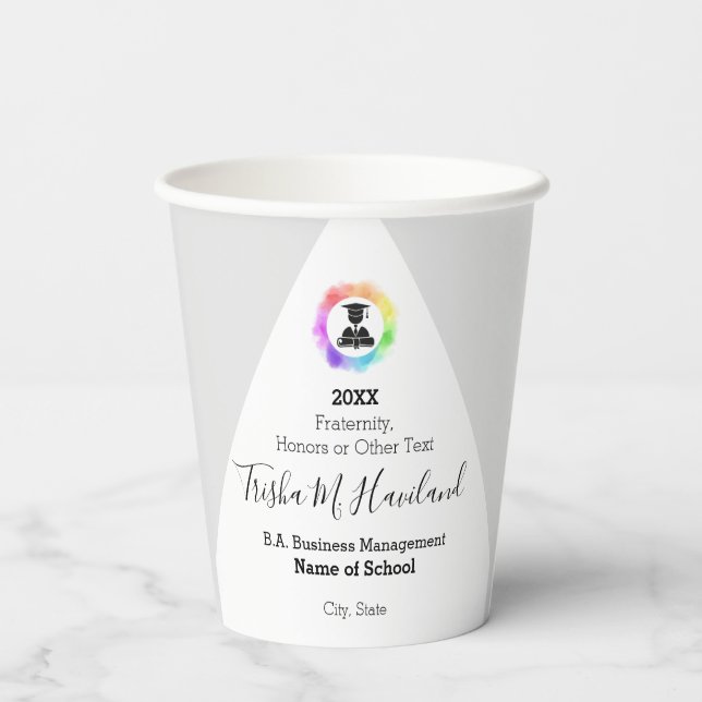 Gobelets En Papier Coupes de papier pâle et blanc HAMbyWG (Verso)