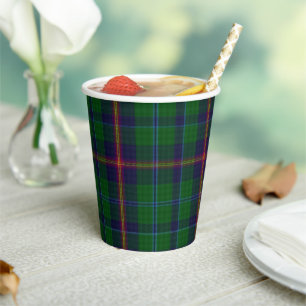 Gobelets En Papier Coupes De Papier Plaid De Jeune Clan Tartan