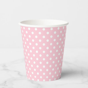 Gobelets En Papier Coupes de papier Pois rose et blanc