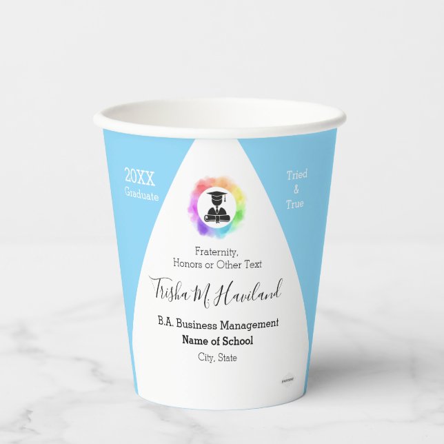 Gobelets En Papier Coupes de papier pour diplômés - HAMbyWhiteGlove C (Recto)