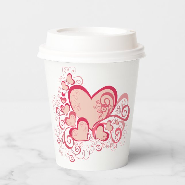 Gobelets En Papier Coupes de papier pour la Saint-Valentin (Recto)