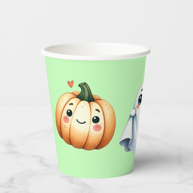 Gobelets En Papier Coupes de papier pour les enfants d'Halloween (Recto)