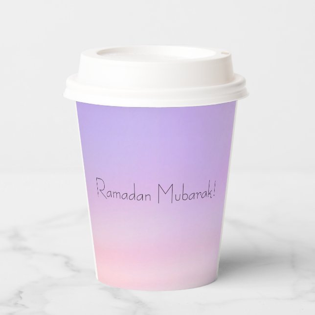 Gobelets En Papier Coupes de papier Ramadan Moubarak (Recto)