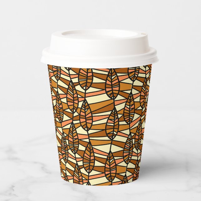 Gobelets En Papier Coupes de papier retro automne (Recto)