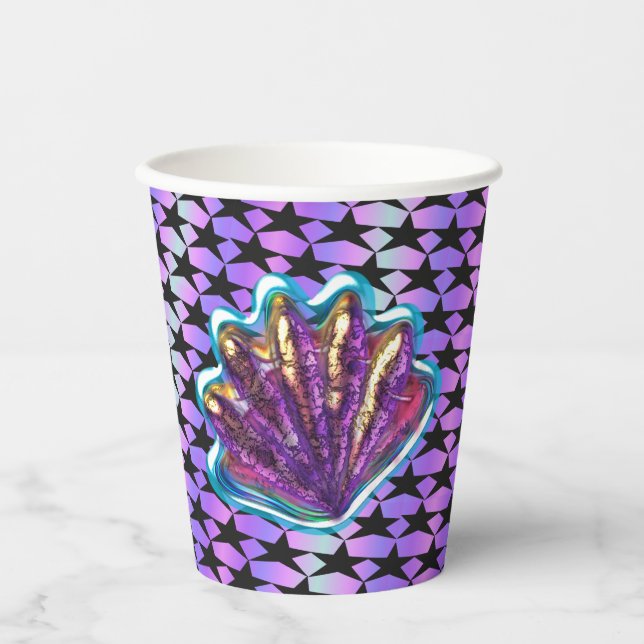 Gobelets En Papier Coupes de papier SeaShell Mermaid Party (Recto)