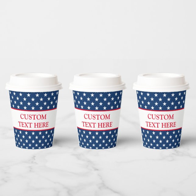 Gobelets En Papier Coupes de papier sur mesure Patriot avec drapeau é (Multi)