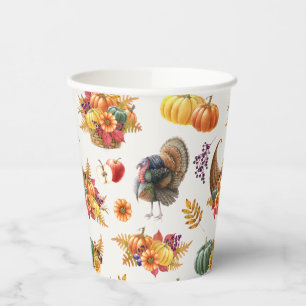 Gobelets En Papier Coupes De Papier Thanksgiving Traditionnelles