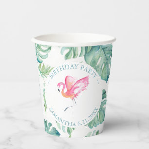 Gobelets En Papier Coupes de papier tropicale personnalisées