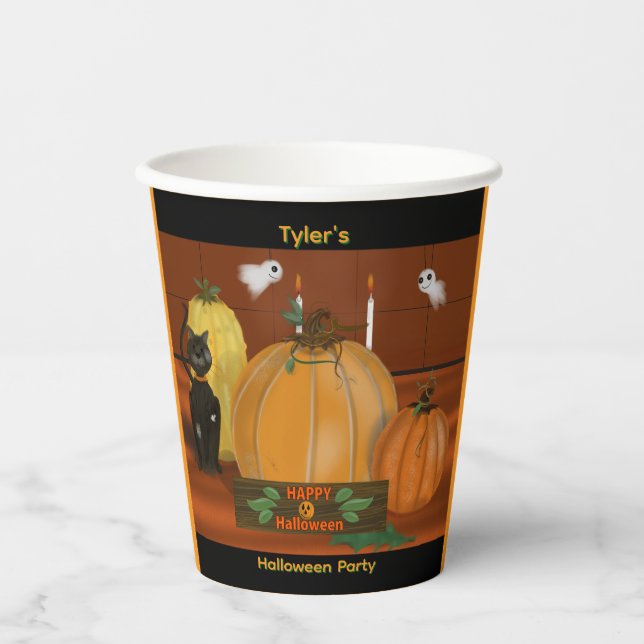 Gobelets En Papier Coupes de soirée Halloween Decor (Recto)