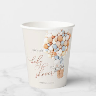 Gobelets En Papier Coupes en papier Baby shower à ballon éléphant