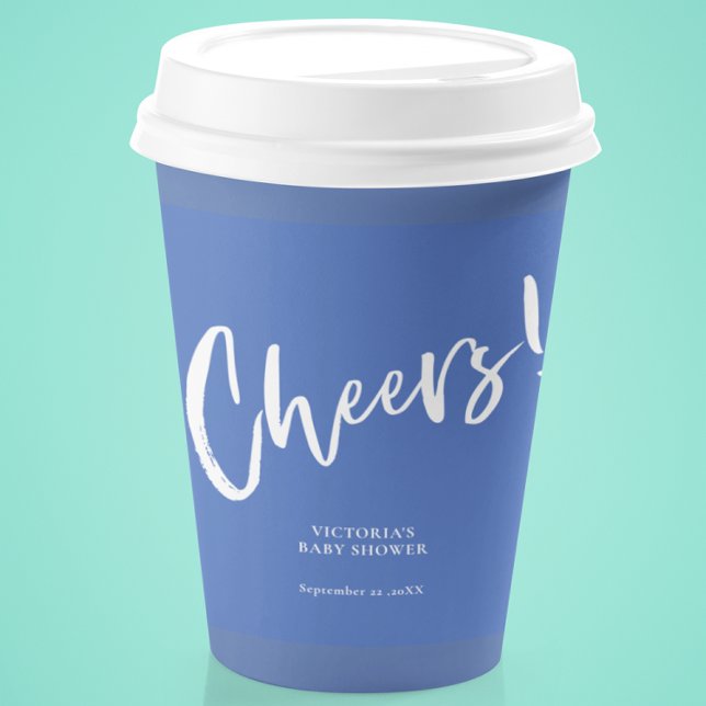 Gobelets En Papier Coupes en papier Baby shower bleu marine (Créateur téléchargé)
