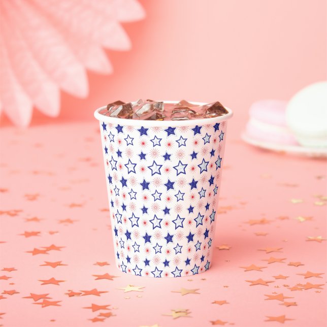 Gobelets En Papier Coupes en papier Blue Stars (Insitu)