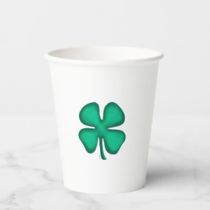 Gobelets En Papier Coupes en papier de Clover irlandais Lucky 4 Leaf