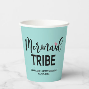 Gobelets En Papier Coupes en papier de la tribu Mermaid
