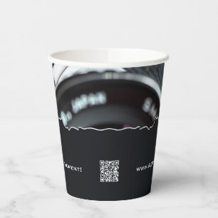 Gobelets En Papier Coupes en papier noir et blanc pour horographe