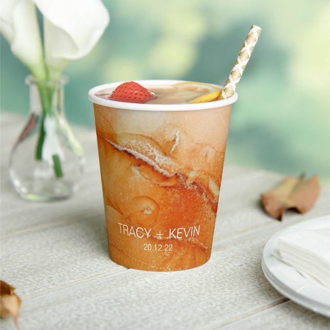 Gobelets En Papier Coupes en papier orange de marque Party (Insitu)