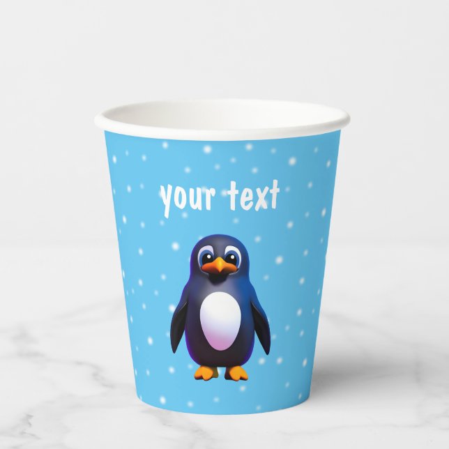 Gobelets En Papier Coupes en papier pingouin (Recto)