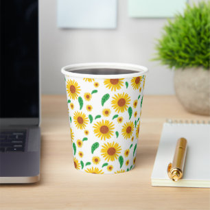 Gobelets En Papier Coupes en papier pour motif de tournesol mignonne