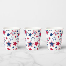 Coupes en papier Red White & Blue Stars
