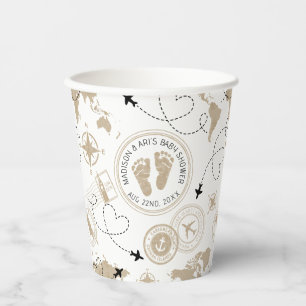 Gobelets En Papier Coupes papier Baby shower Travel Adventure